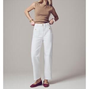 J. Crew Sailor slim wide leg jean in white NWT